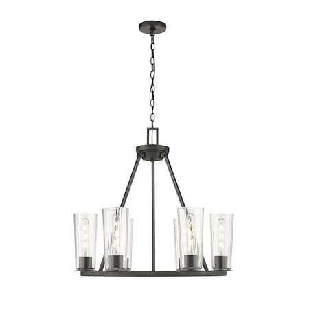 Z-Lite Titus 6 Light Chandelier, 26in. W x 24.5in. H, Matte Black 826-6MB